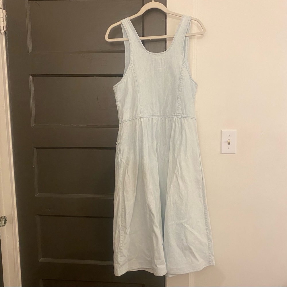 Banana Republic Light Blue Midi Dress with Side Buttons - Picture 2 of 7